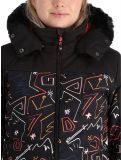 Miniaturansicht Degre7, Traqui Print Skijacke Damen Black schwarz 