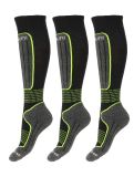 Miniaturansicht Deluni, Luca 3 Pair Skisocken 3 paar Kinder Black With Neon Green Lines grün, schwarz 