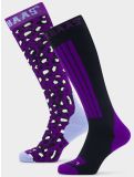 Miniaturansicht Poederbaas, Panther Ski Socks 2-pack Skisocken 2-pack Unisex Purple Multi mehrfarbig, violett 