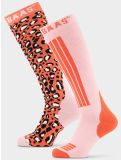 Miniaturansicht Poederbaas, Panther Ski Socks 2-pack Skisocken 2-pack Unisex Orange Multi mehrfarbig, orange 