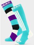 Miniaturansicht Poederbaas, Striped Ski Socks 2-pack Skisocken 2-pack Unisex Mint grün 