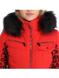 Miniaturansicht Poivre Blanc, Stretch Ski Overall Skianzug Damen leopard scarlet rot 