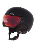 Miniaturansicht Uvex, Wanted Visor Skihelm mit Visier Unisex Black Matt/ Mirror Red schwarz 