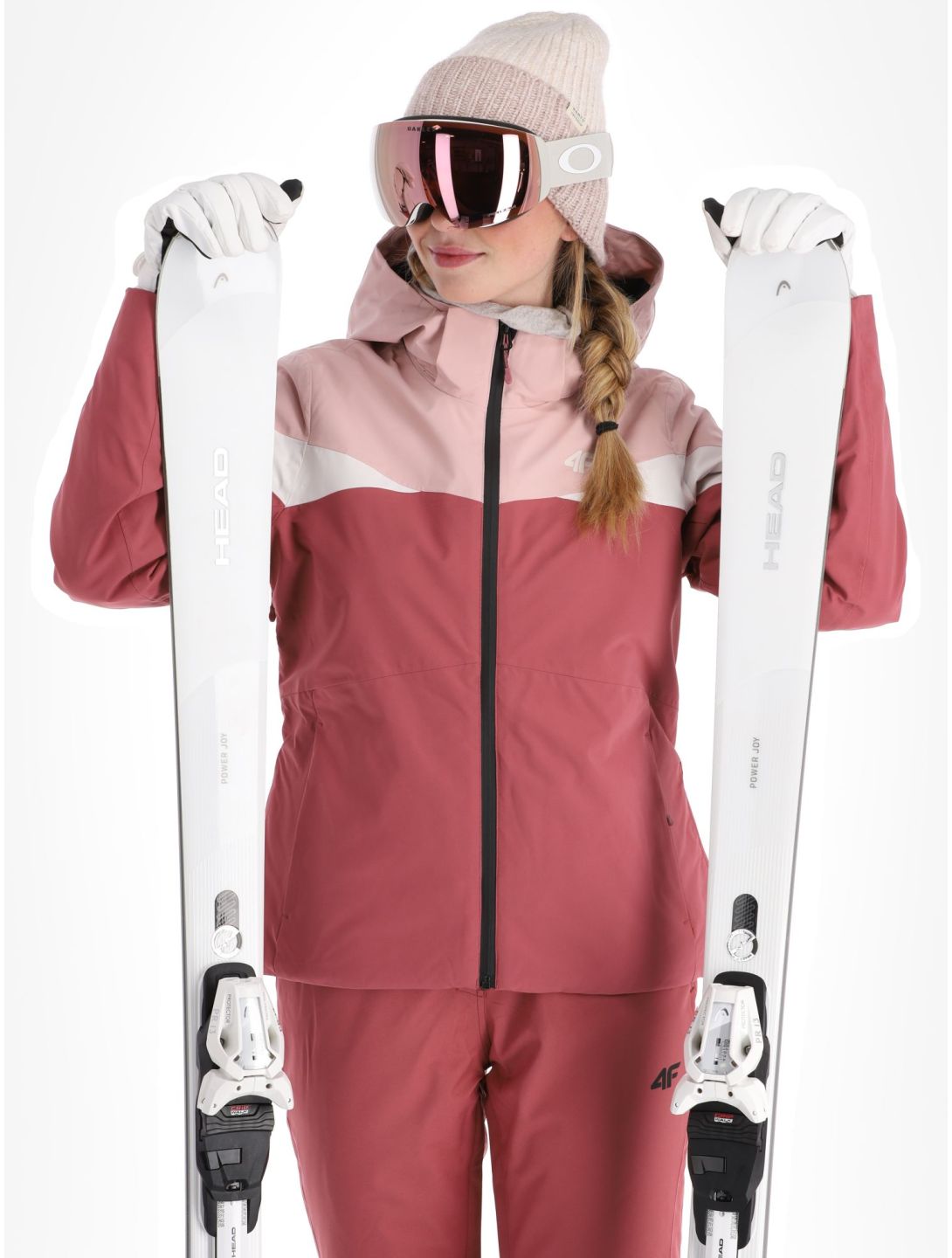 4F, Technical Jacket  F344 Skijacke Damen Dark Pink beige, rosa 