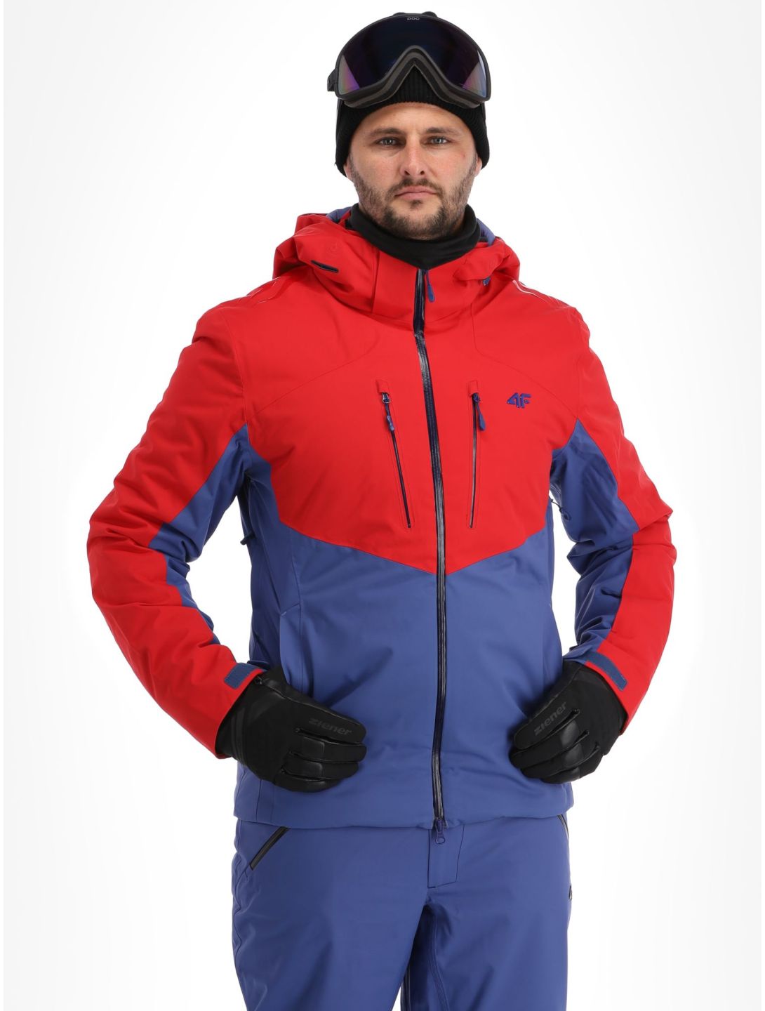 4F, Technical Jacket  M284 Skijacke Herren Dark Red blau, rot 