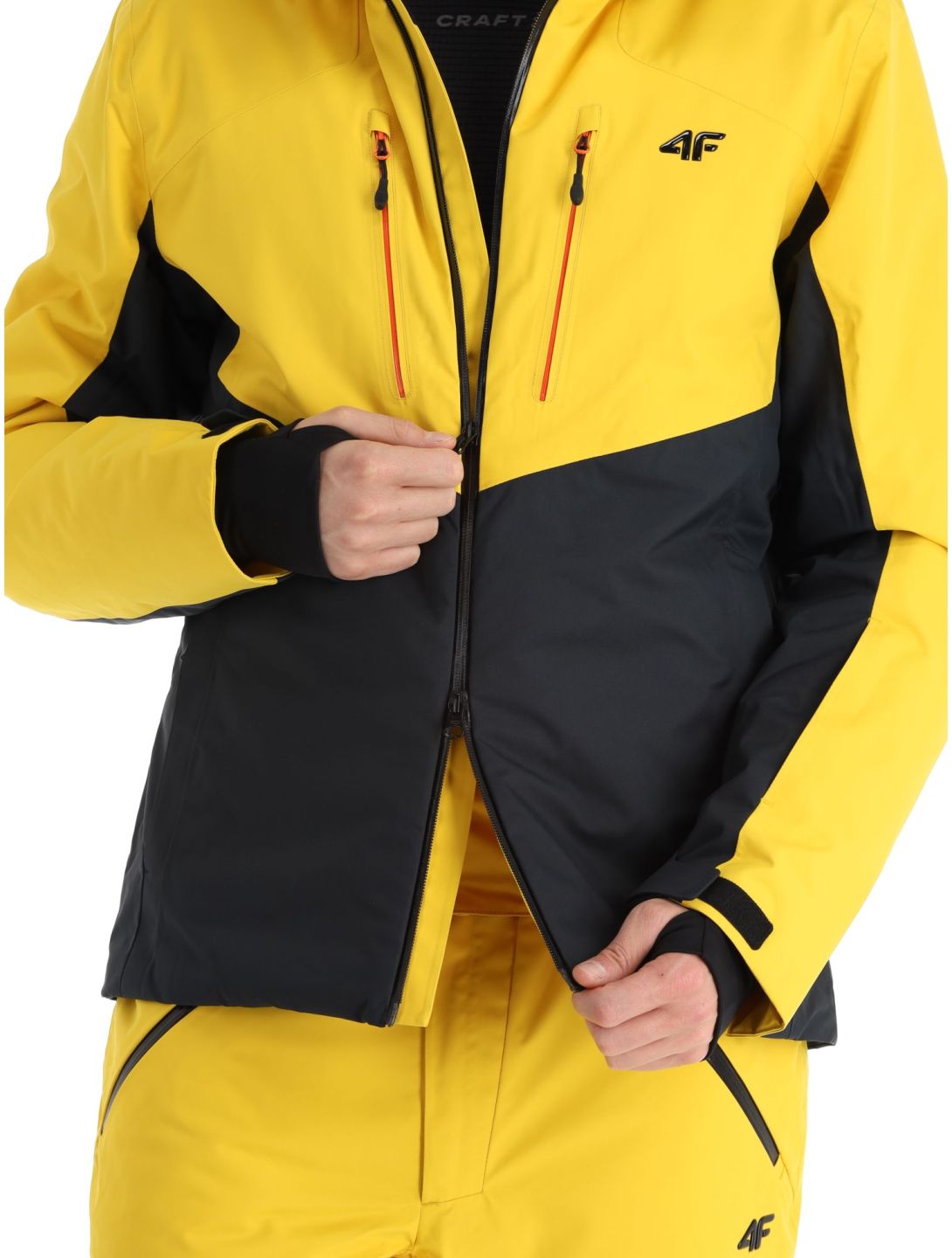 4F, Technical Jacket  M284 Skijacke Herren Yellow gelb, schwarz 