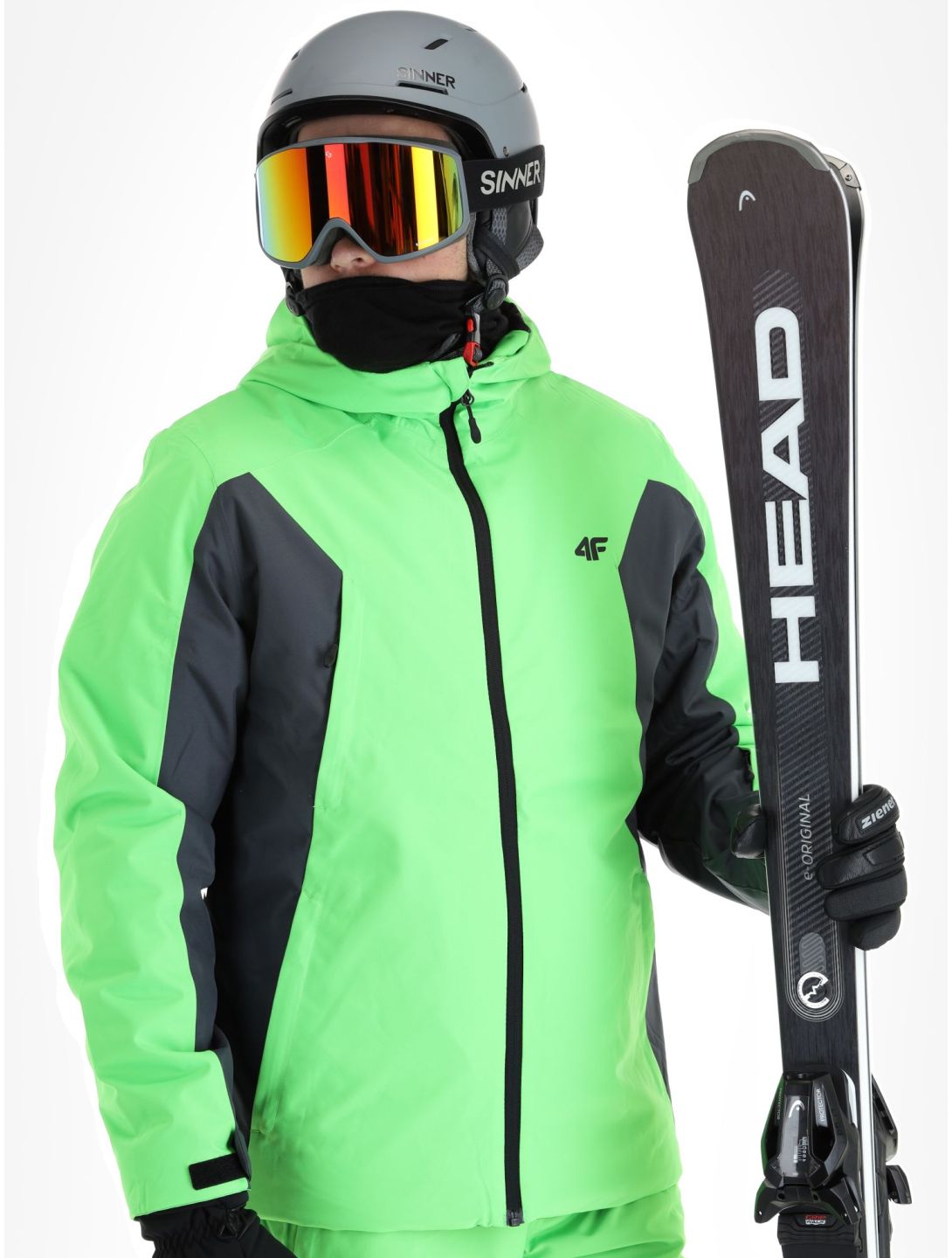 4F, Technical Jacket  M306 Skijacke Herren Canary Green grau, grün 