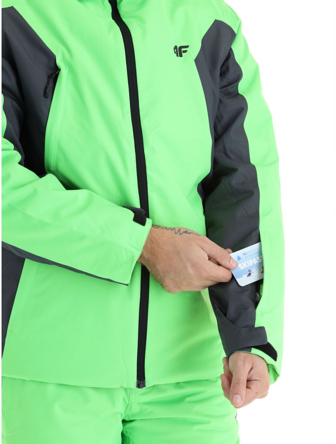 4F, Technical Jacket  M306 Skijacke Herren Canary Green grau, grün 