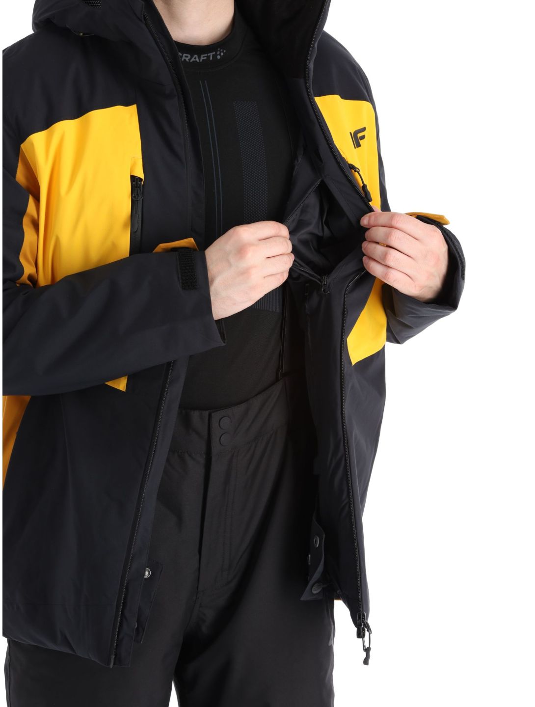 4F, Technical Jacket  M345 Skijacke Herren Yellow braun, gelb, schwarz 