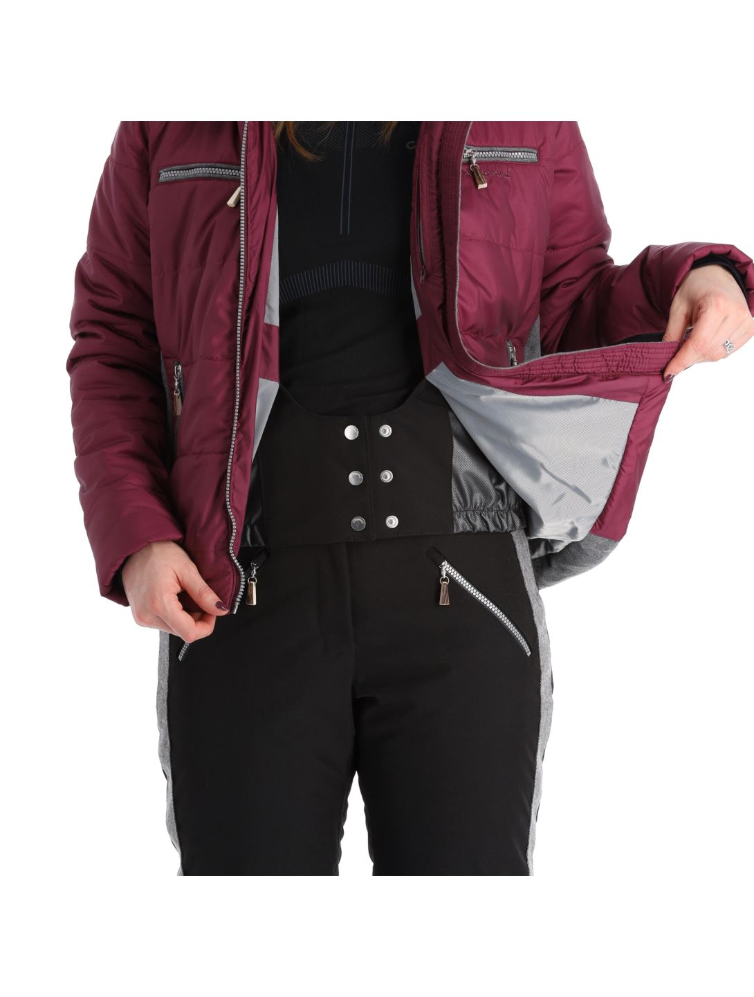 Almgwand, Stongerhohe Skijacke Damen Aubergine grau, violett 