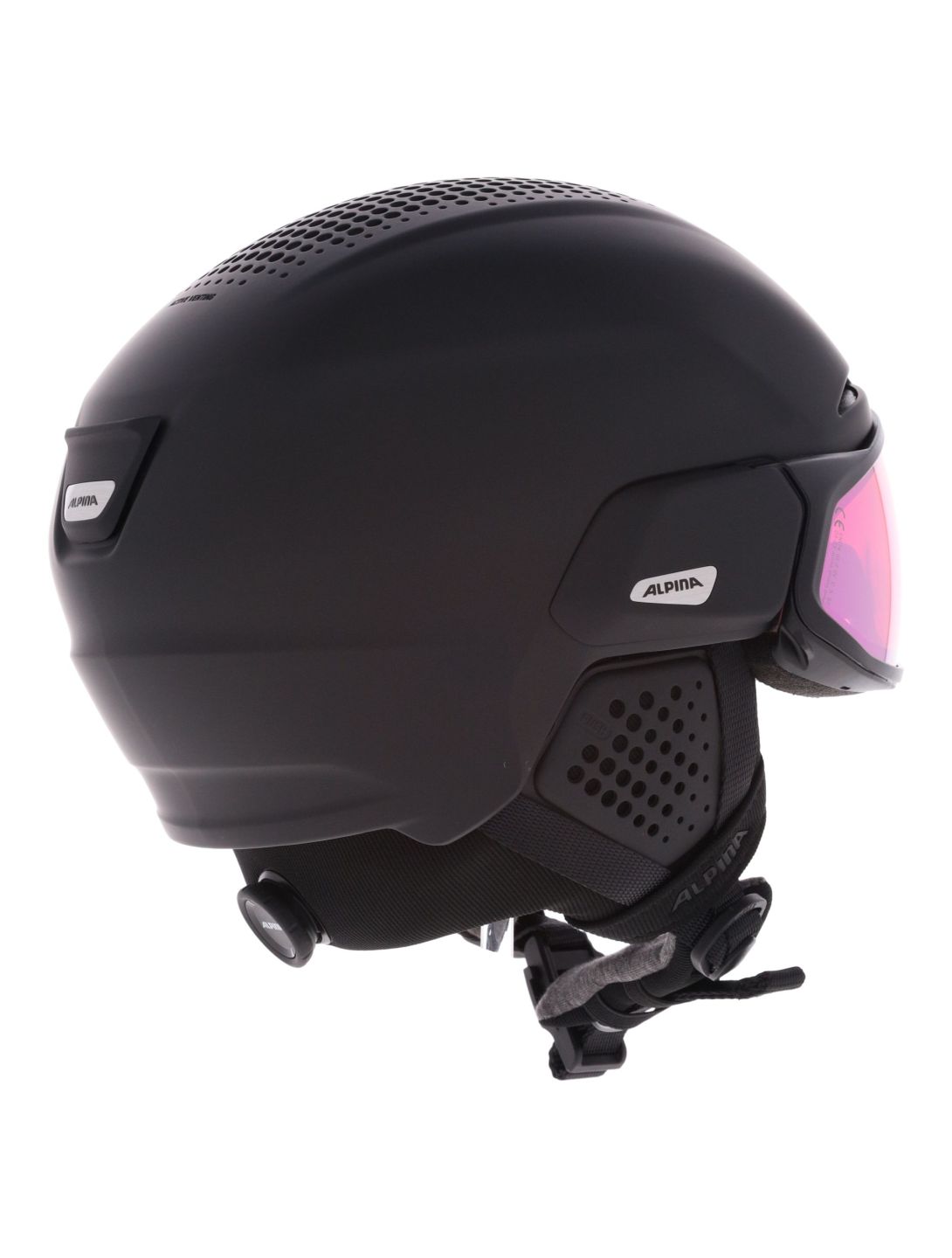 Alpina, Alto QV Skihelm mit Visier Unisex Black Matt schwarz 