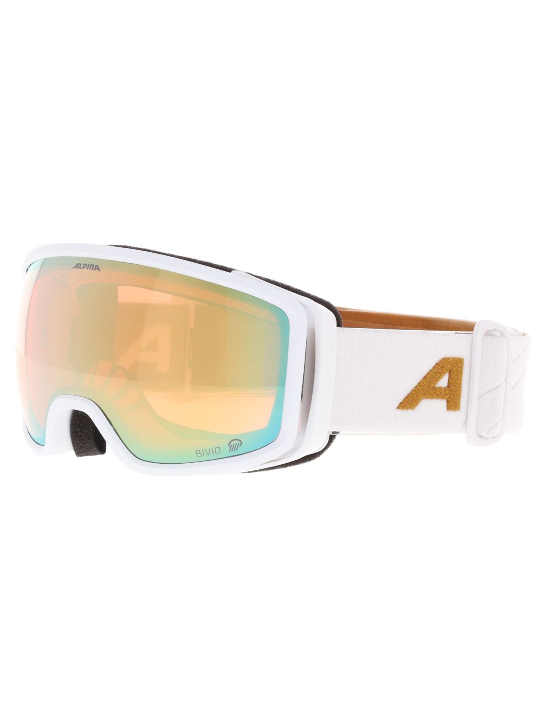 Alpina, Bivio Q Skibrille Unisex White Gold Matt Goud, weiß 