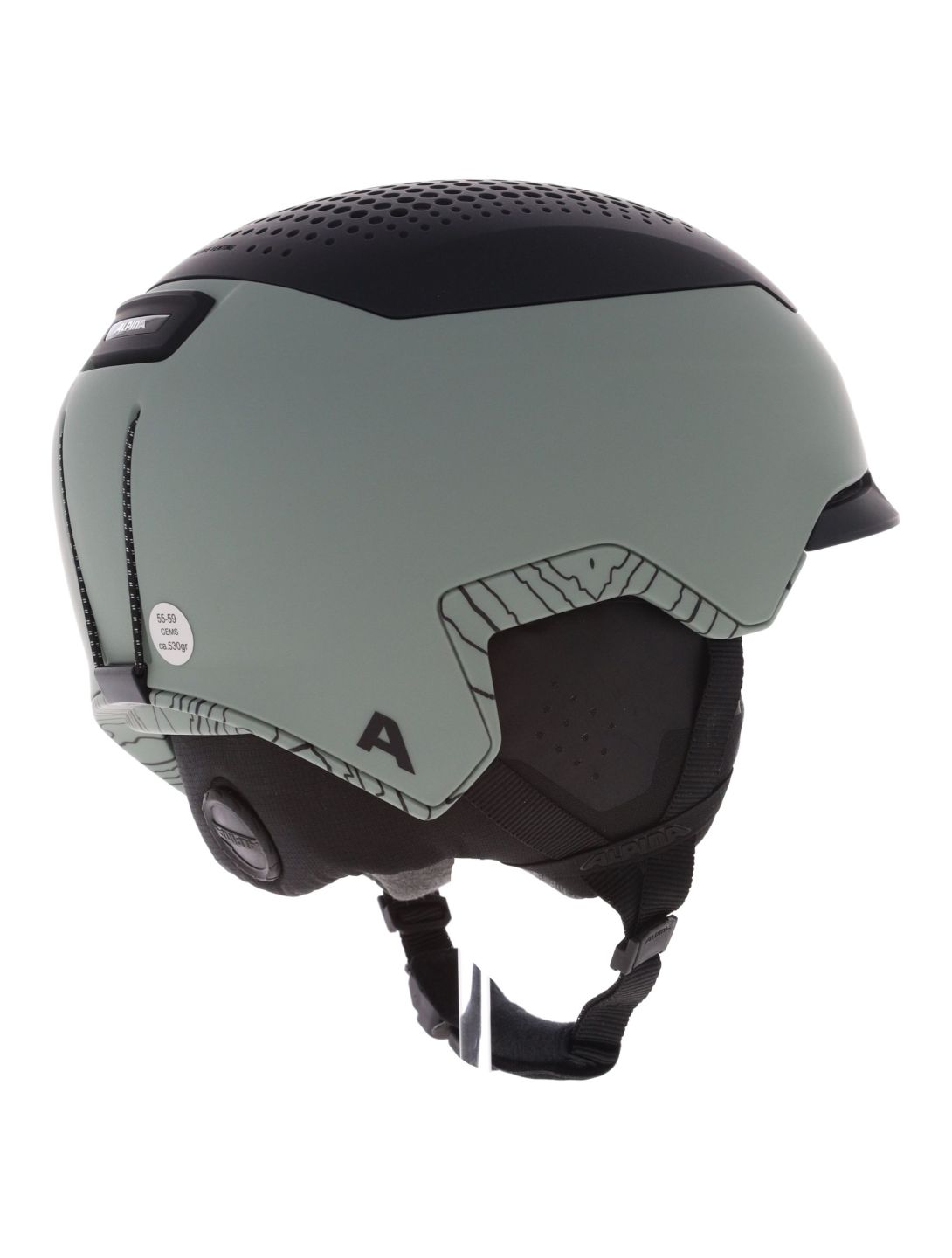 Alpina, Gems Skihelm Unisex Willow Green Black Matt grün, schwarz 