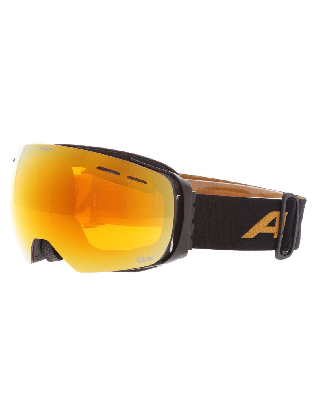 Alpina, Granby Q-lite Skibrille Unisex Black Gold Matt schwarz 