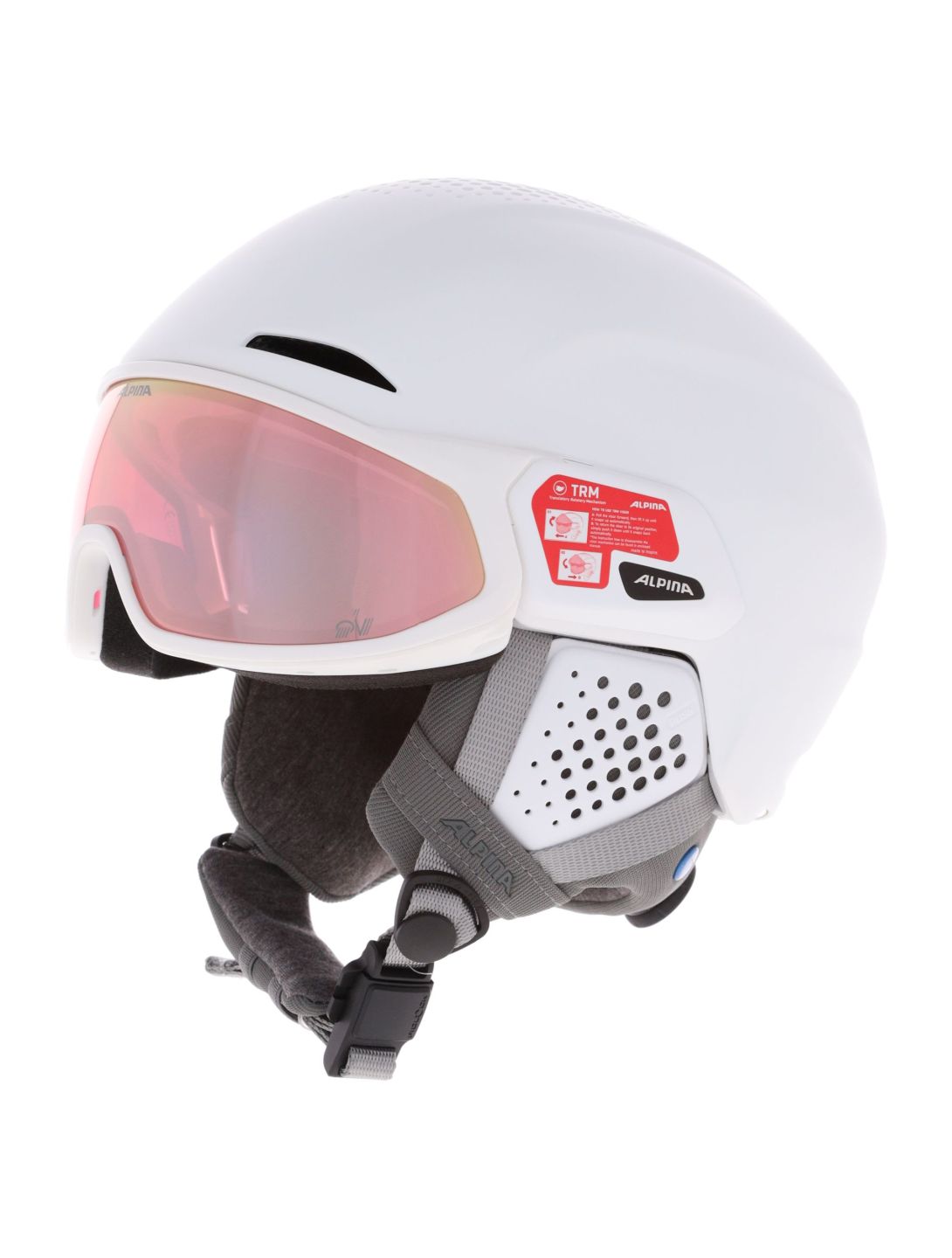 Alpina, ORO QV Mips Skihelm mit Visier Unisex White Matt weiß 