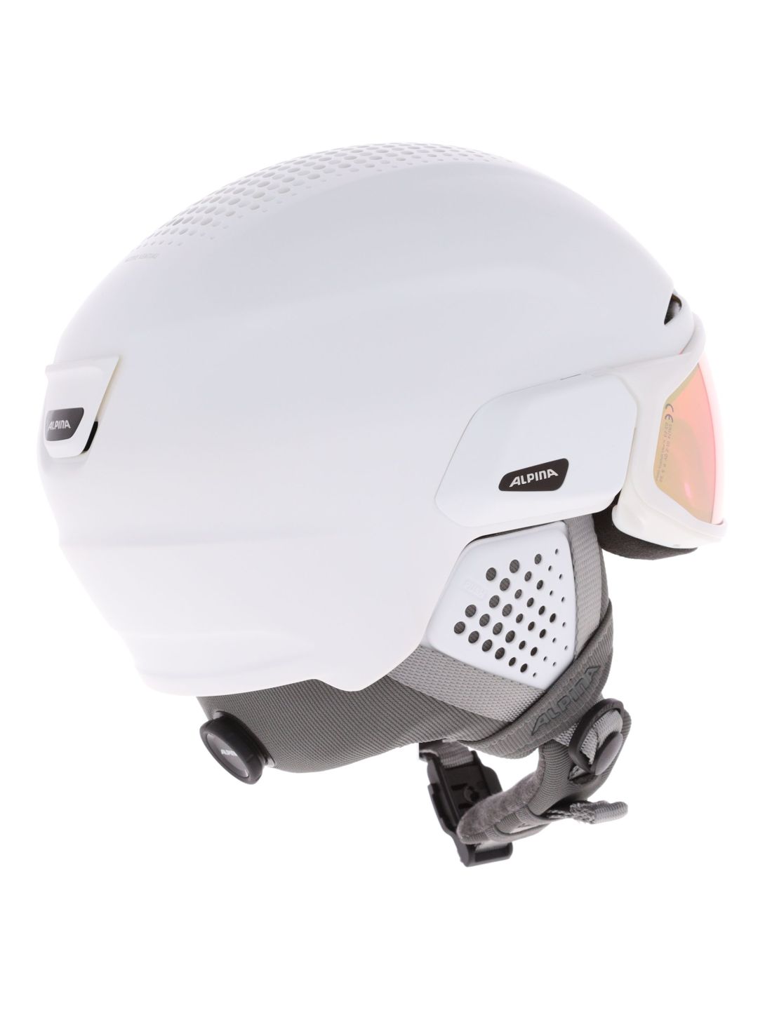 Alpina, ORO QV Mips Skihelm mit Visier Unisex White Matt weiß 