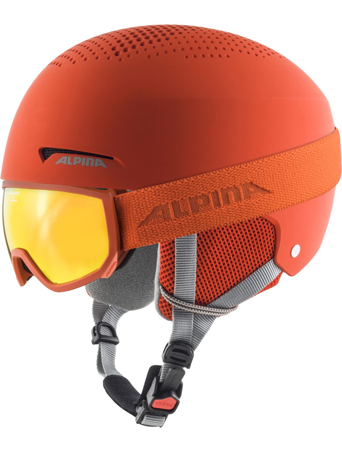 Alpina, Zupo Set (+Scarabeo Jr.) Skihelm Kinder Pumpkin Orange Matt orange 