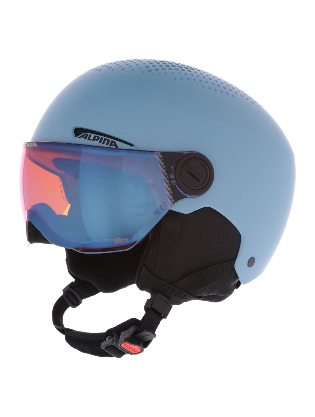 Alpina, Zupo Visor Q-Lite Skihelm mit Visier Kinder Smoke Blue Matt blau 