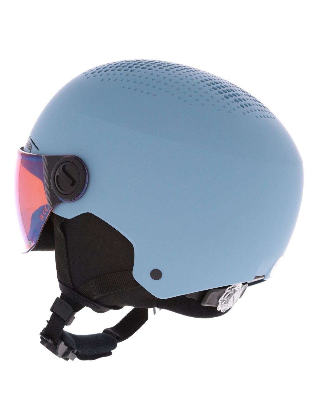 Alpina, Zupo Visor Q-Lite Skihelm mit Visier Kinder Smoke Blue Matt blau 