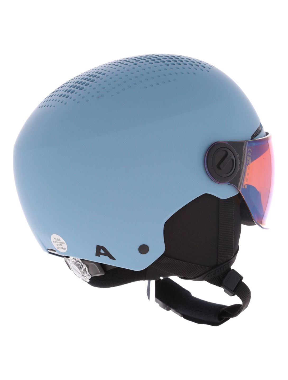 Alpina, Zupo Visor Q-Lite Skihelm mit Visier Kinder Smoke Blue Matt blau 