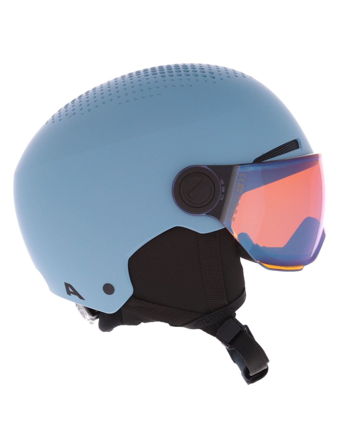 Alpina, Zupo Visor Q-Lite Skihelm mit Visier Kinder Smoke Blue Matt blau 