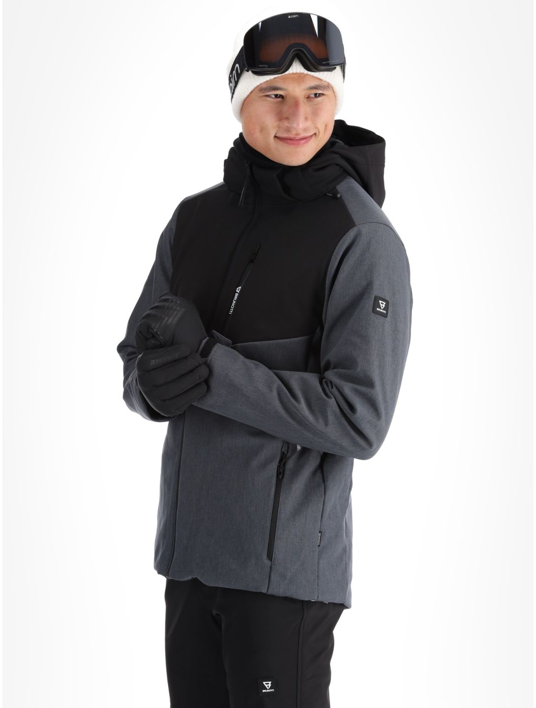 Brunotti, Twinstroke Softshell Skijacke Herren Dark Grey Melee grau 