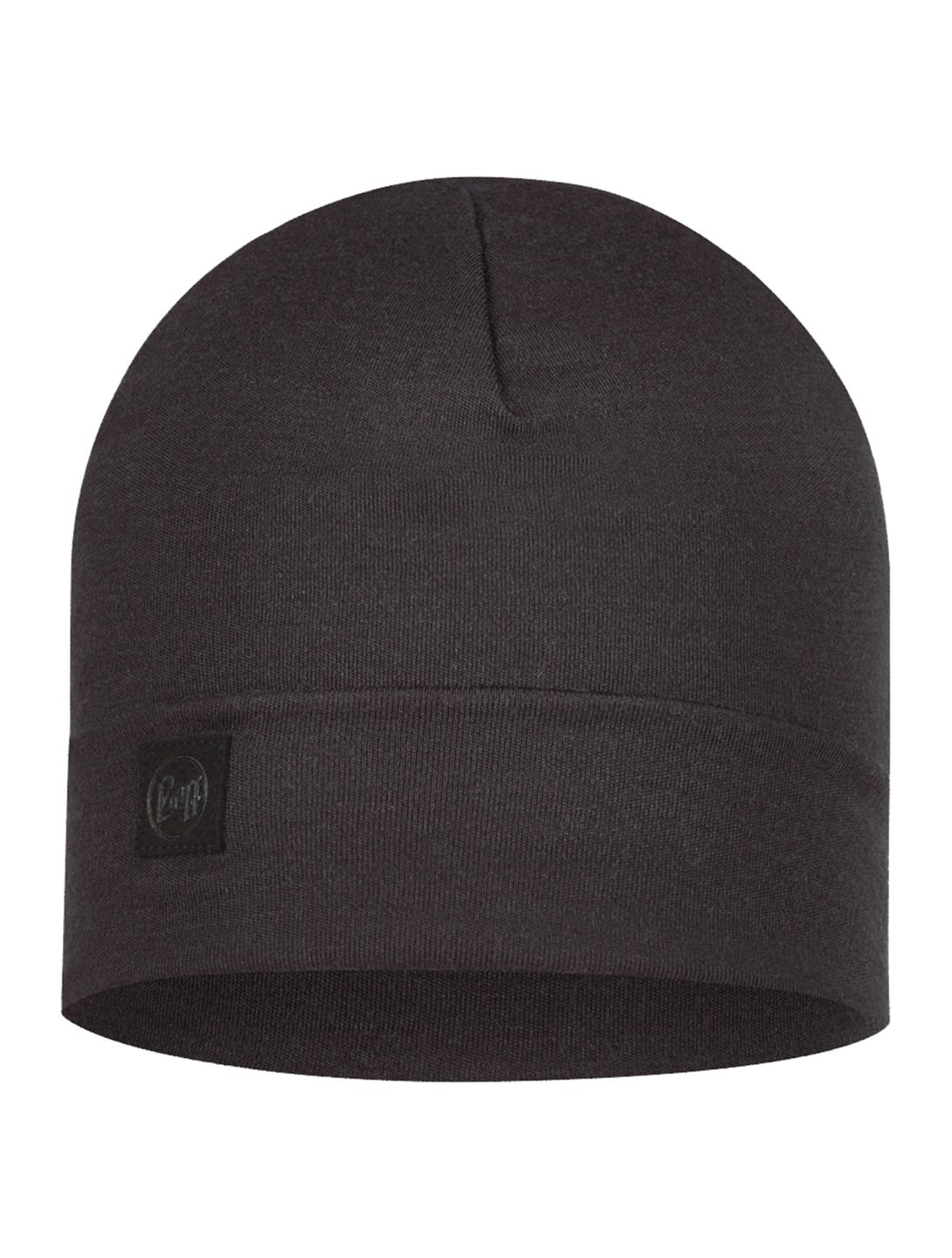 Buff, Merino Heavyweight Beanie Mütze Unisex Solid Black schwarz 