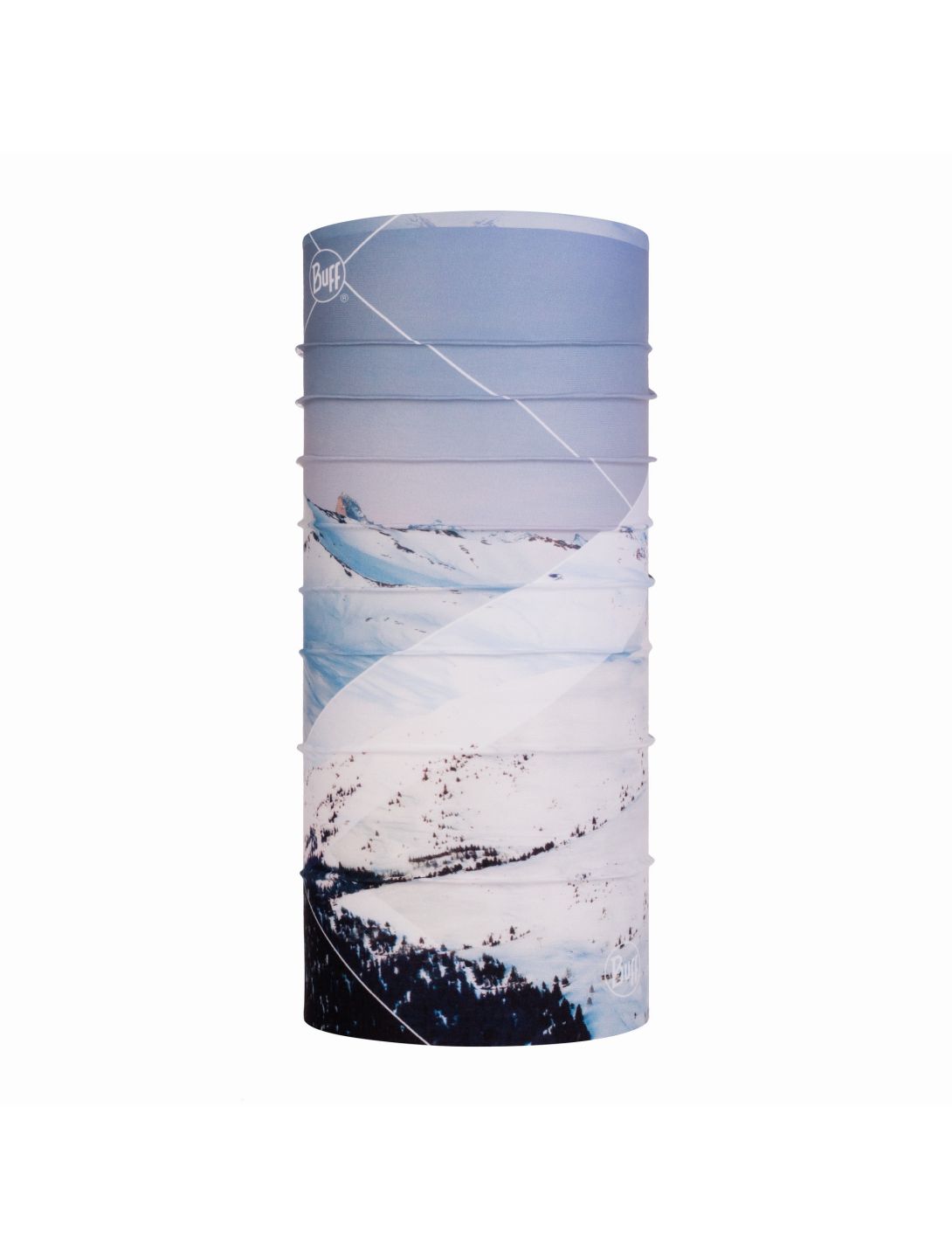 Buff, Mountain Neckwarmer Schal Unisex print Mont-Blanc weiß