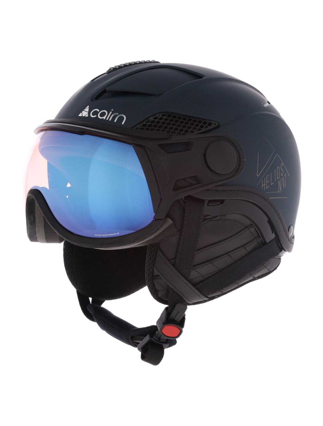 Cairn, Helios Leather Evolight NXT Skihelm mit Visier Unisex Blue Graphite blau 