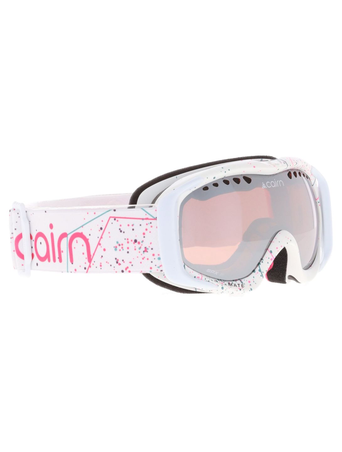 Cairn, Mate Skibrille Kinder Mat White Spray rosa, weiß 