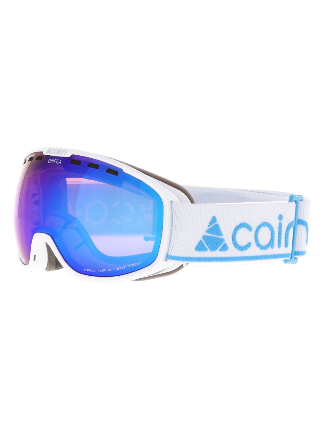 Cairn, Omega Skibrille Unisex Shiny White Blue blau, weiß 