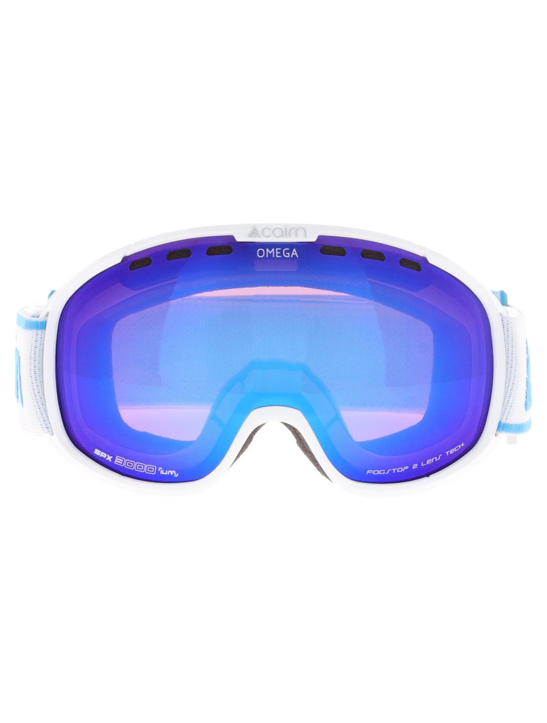 Cairn, Omega Skibrille Unisex Shiny White Blue blau, weiß 