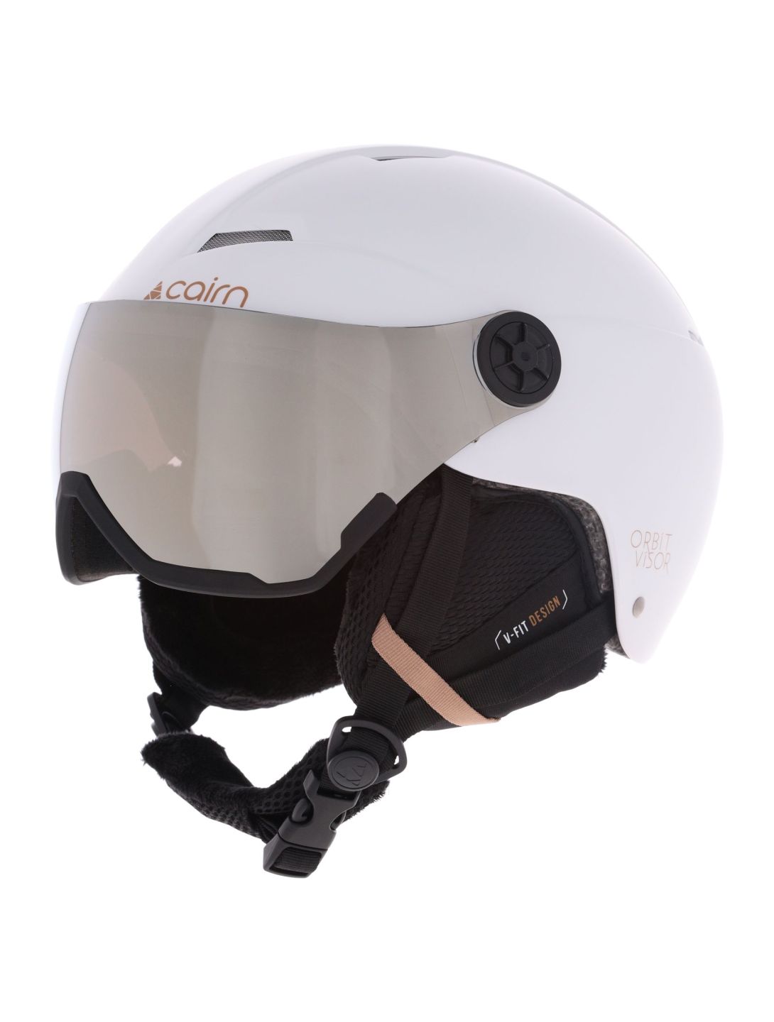 Cairn, Orbit Visor Skihelm mit Visier Unisex Mat White Coffee weiß 