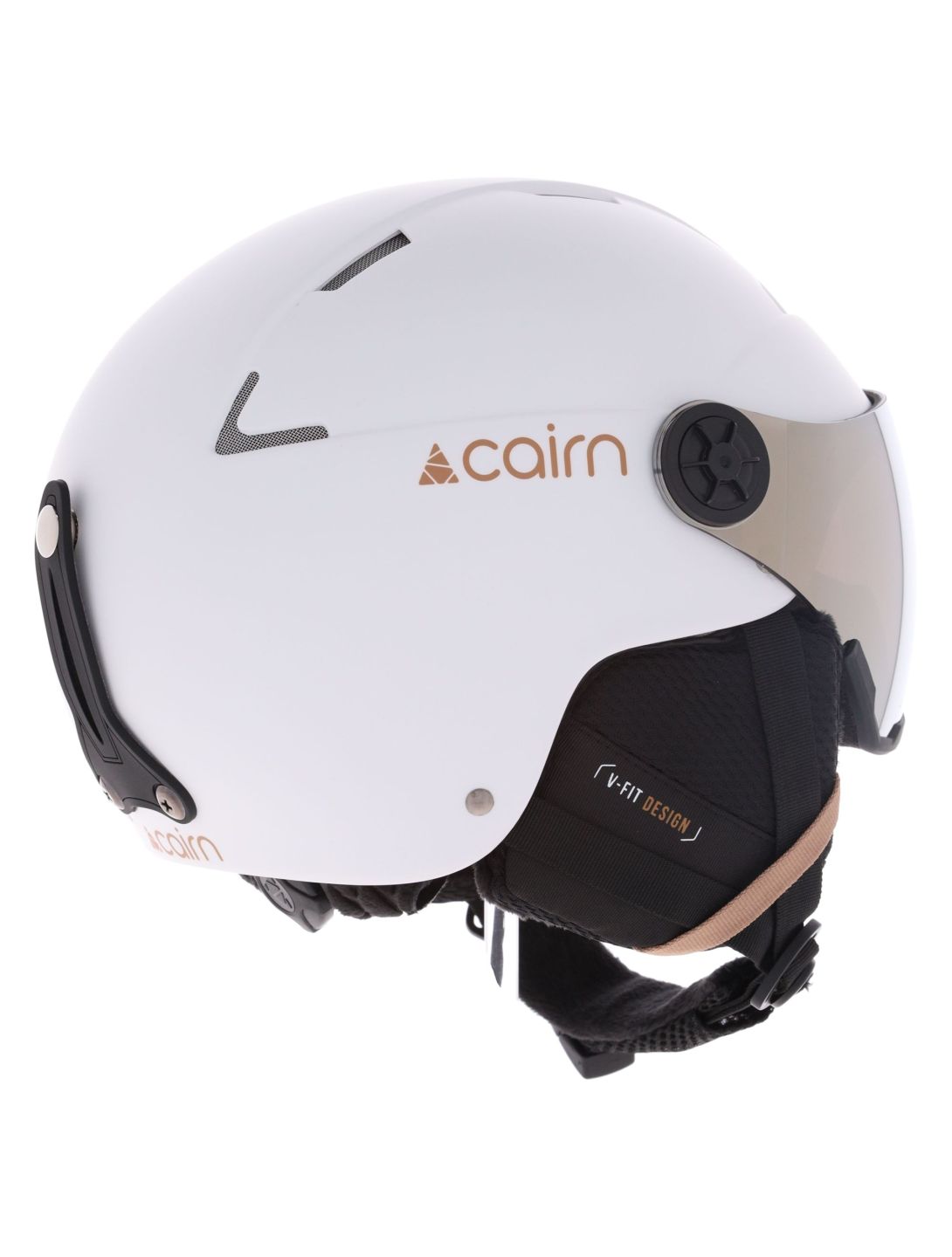 Cairn, Orbit Visor Skihelm mit Visier Unisex Mat White Coffee weiß 