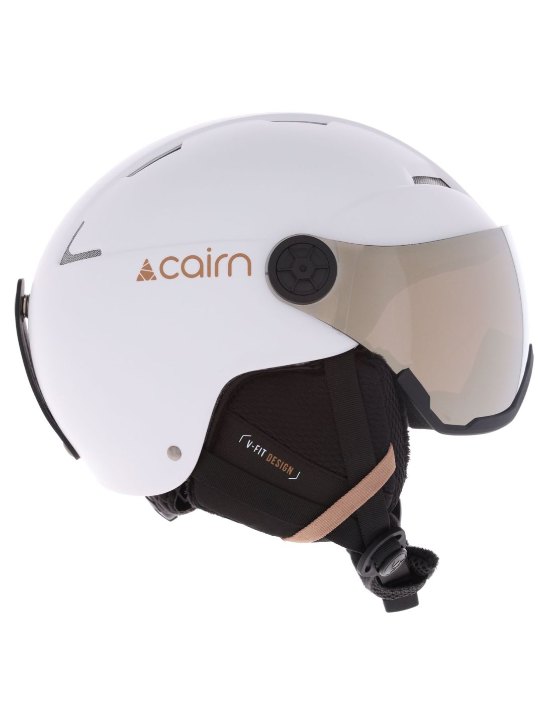 Cairn, Orbit Visor Skihelm mit Visier Unisex Mat White Coffee weiß 