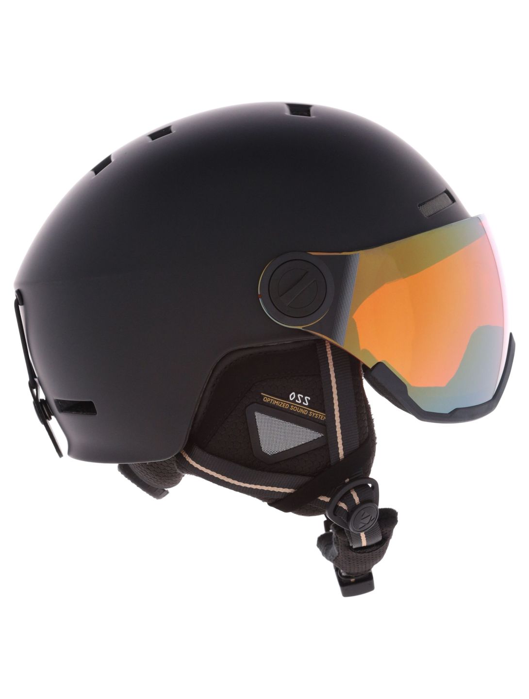 Cairn, Reflex Visor Skihelm mit Visier Unisex Mat Black Gold schwarz 