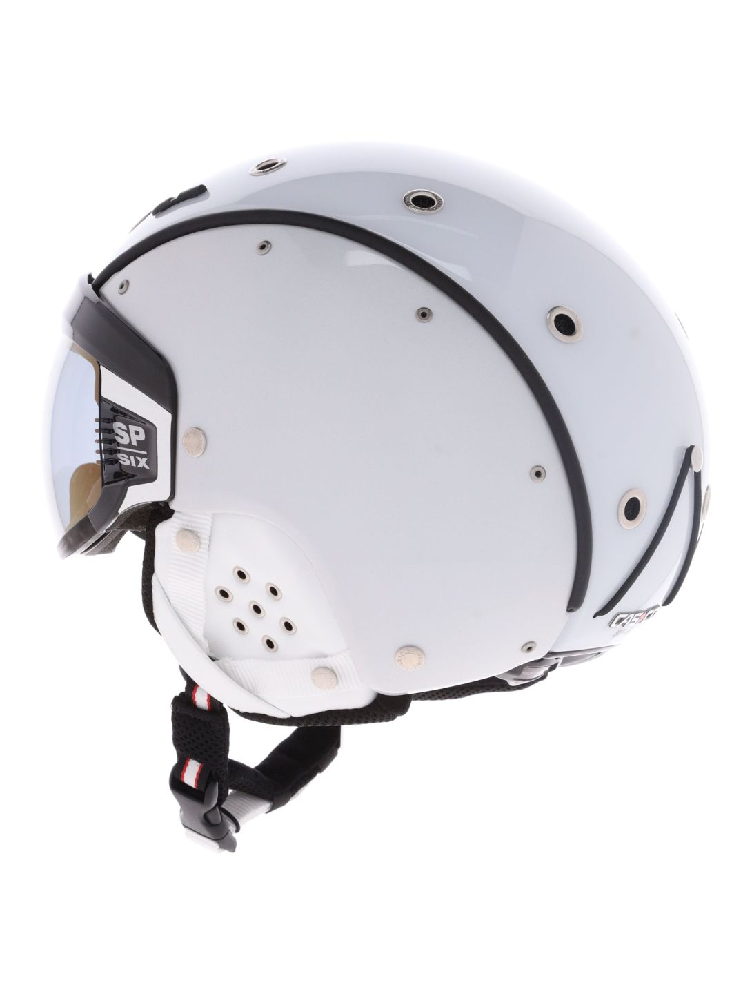 Casco, SP-6 Skihelm mit Visier Unisex Chameleon White weiß 