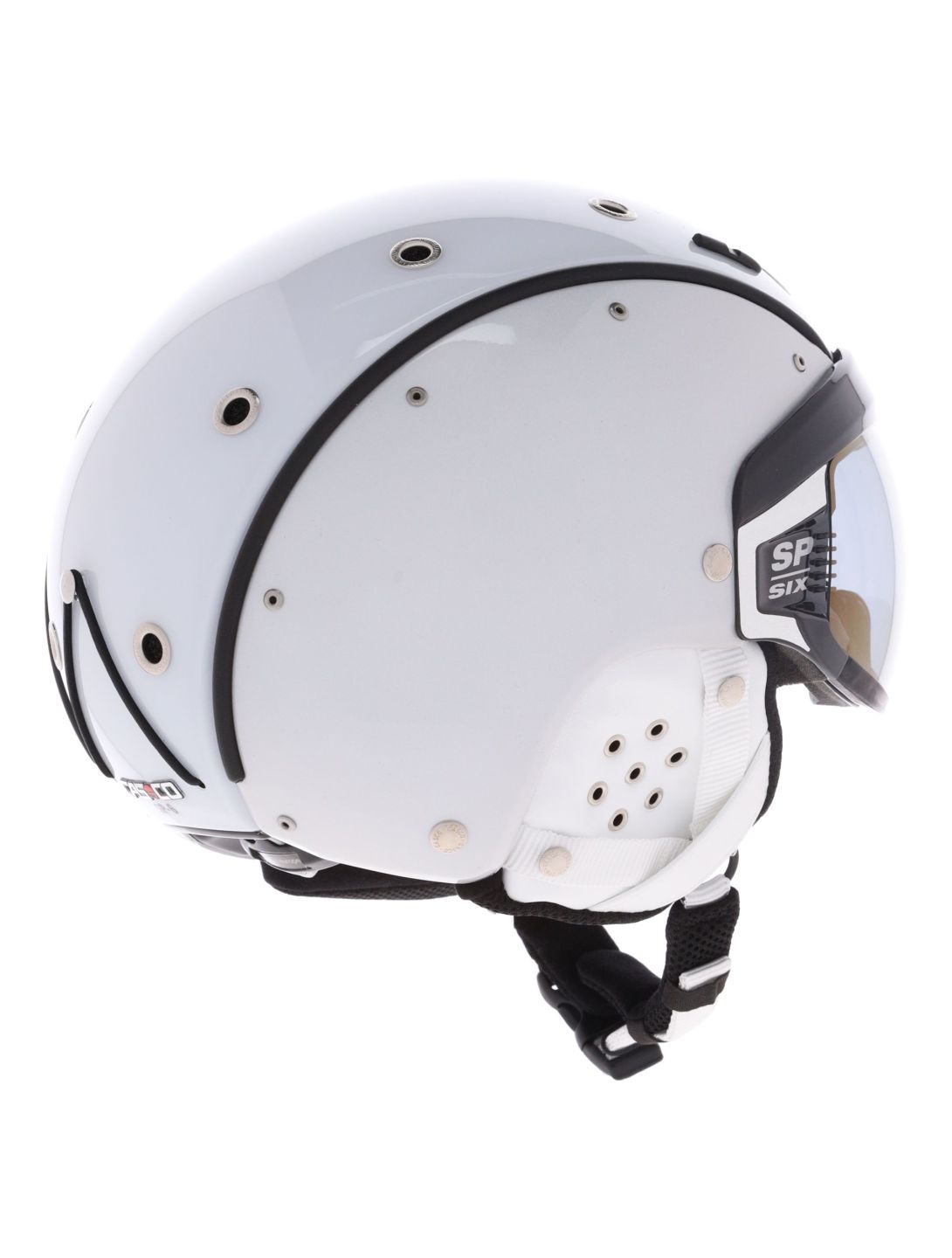 Casco, SP-6 Skihelm mit Visier Unisex Chameleon White weiß 