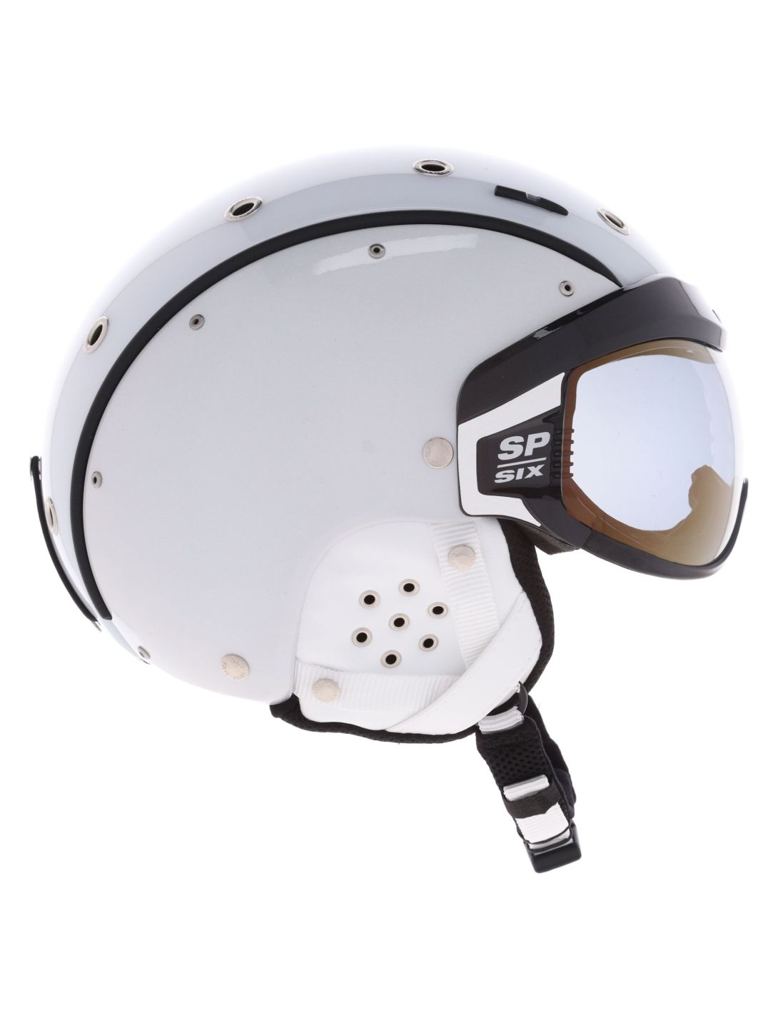 Casco, SP-6 Skihelm mit Visier Unisex Chameleon White weiß 