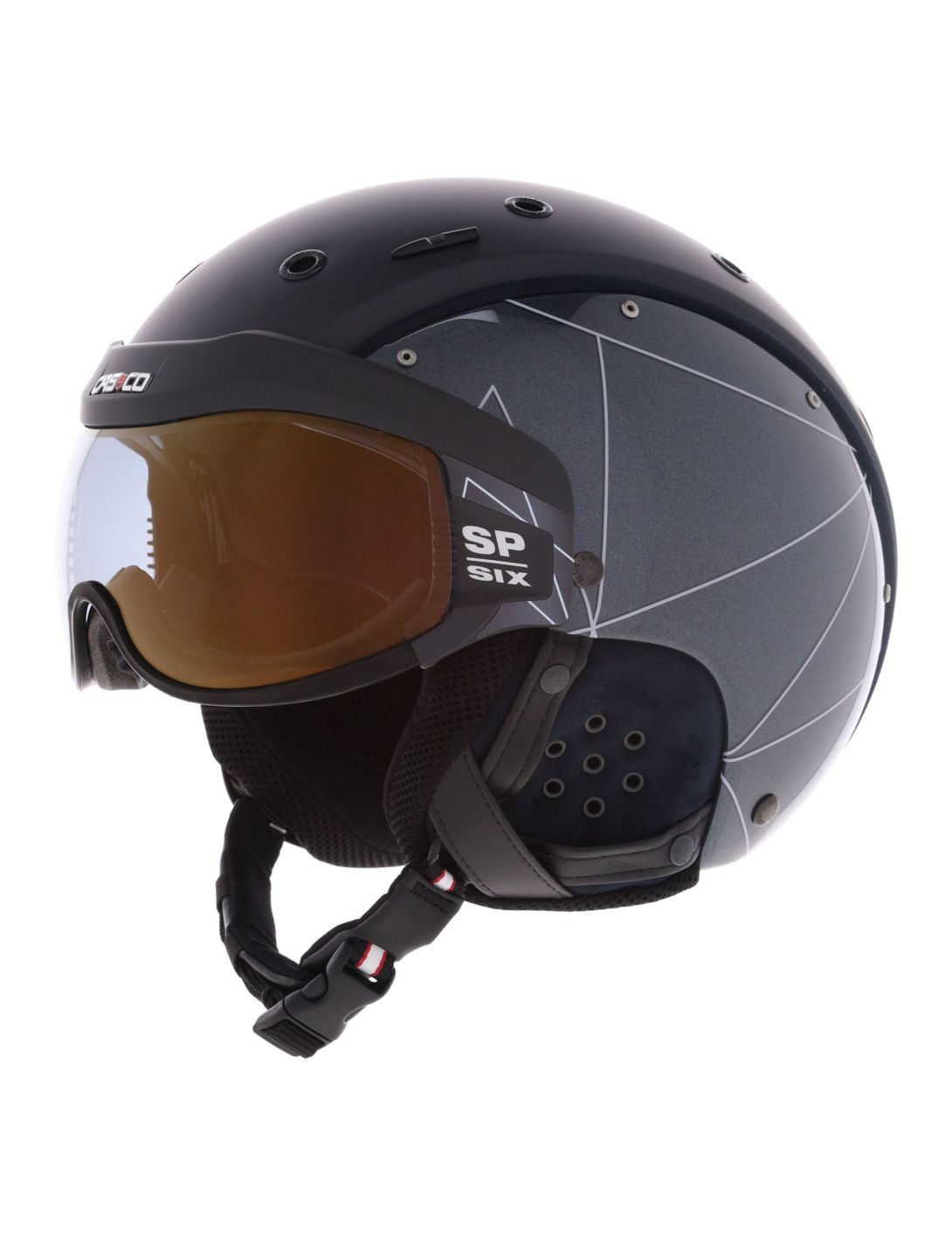 Casco, SP-6 Skihelm mit Visier Unisex Geometric schwarz 