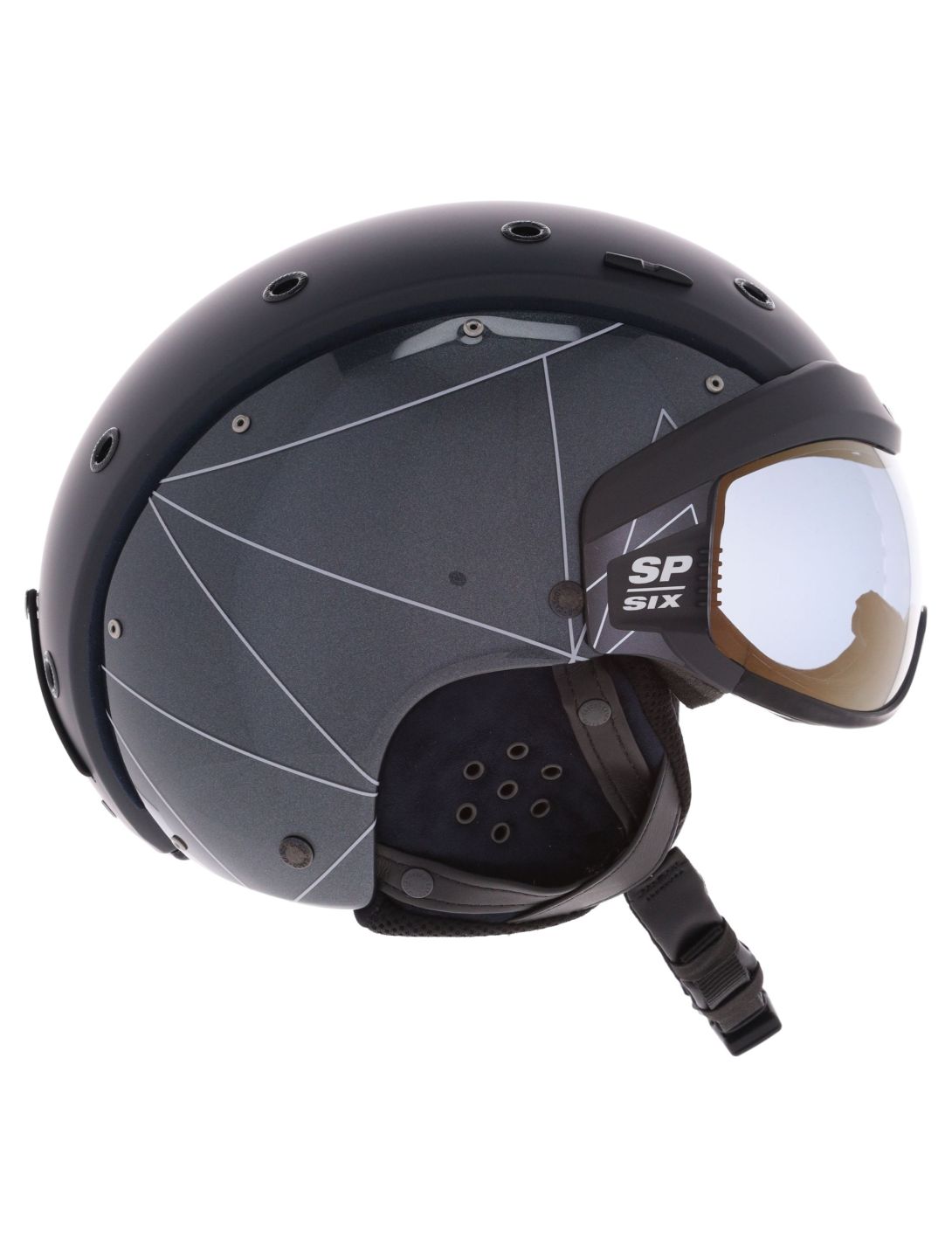 Casco, SP-6 Skihelm mit Visier Unisex Geometric schwarz 