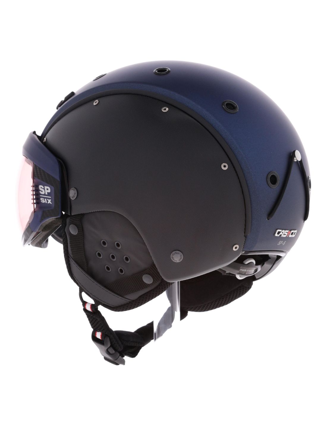 Casco, SP-6 Skihelm mit Visier Unisex Navy-Black Structure blau, schwarz 