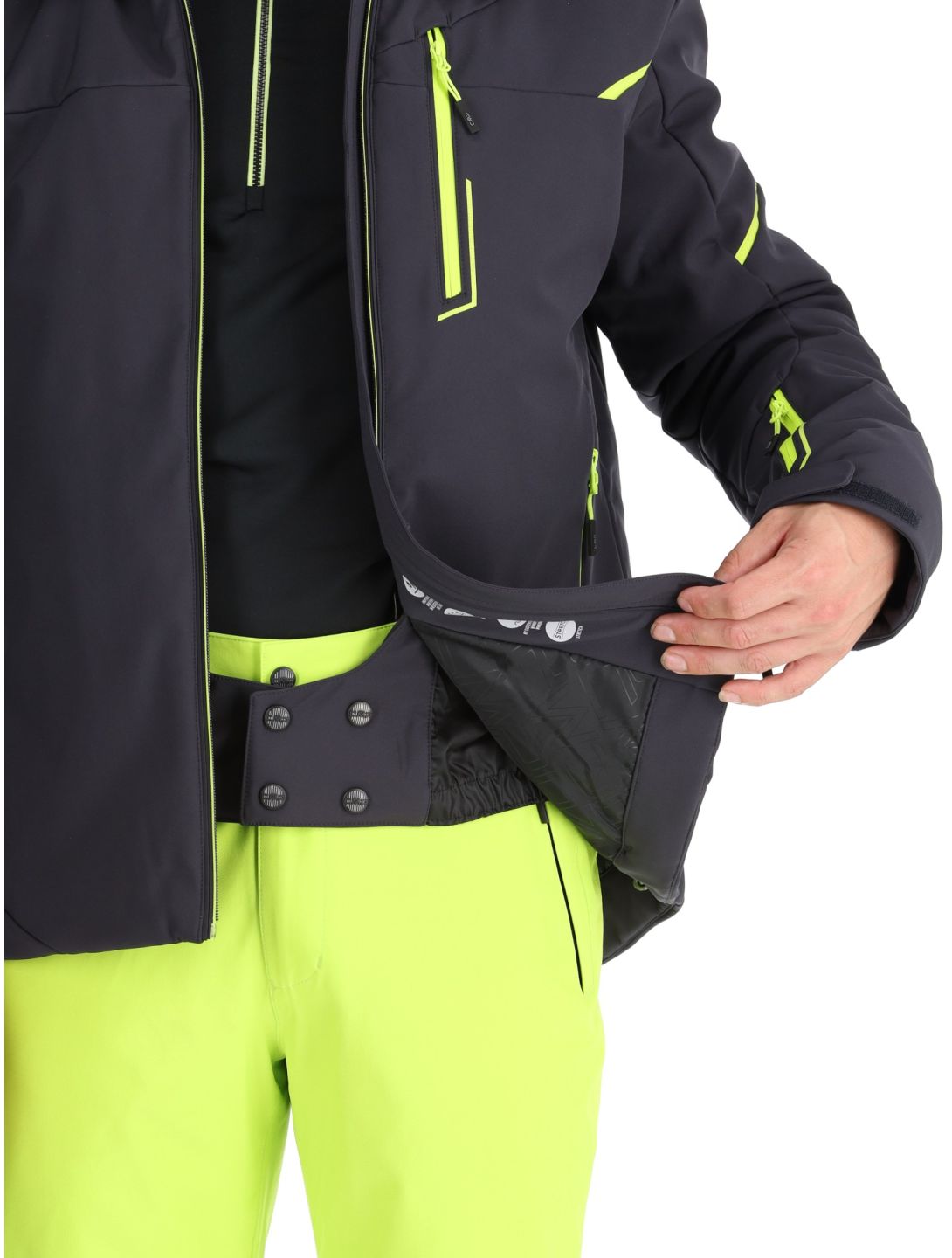 CMP, 33W0897 Softshell Skijacke Herren Anthracite / Acid Yellow grau 