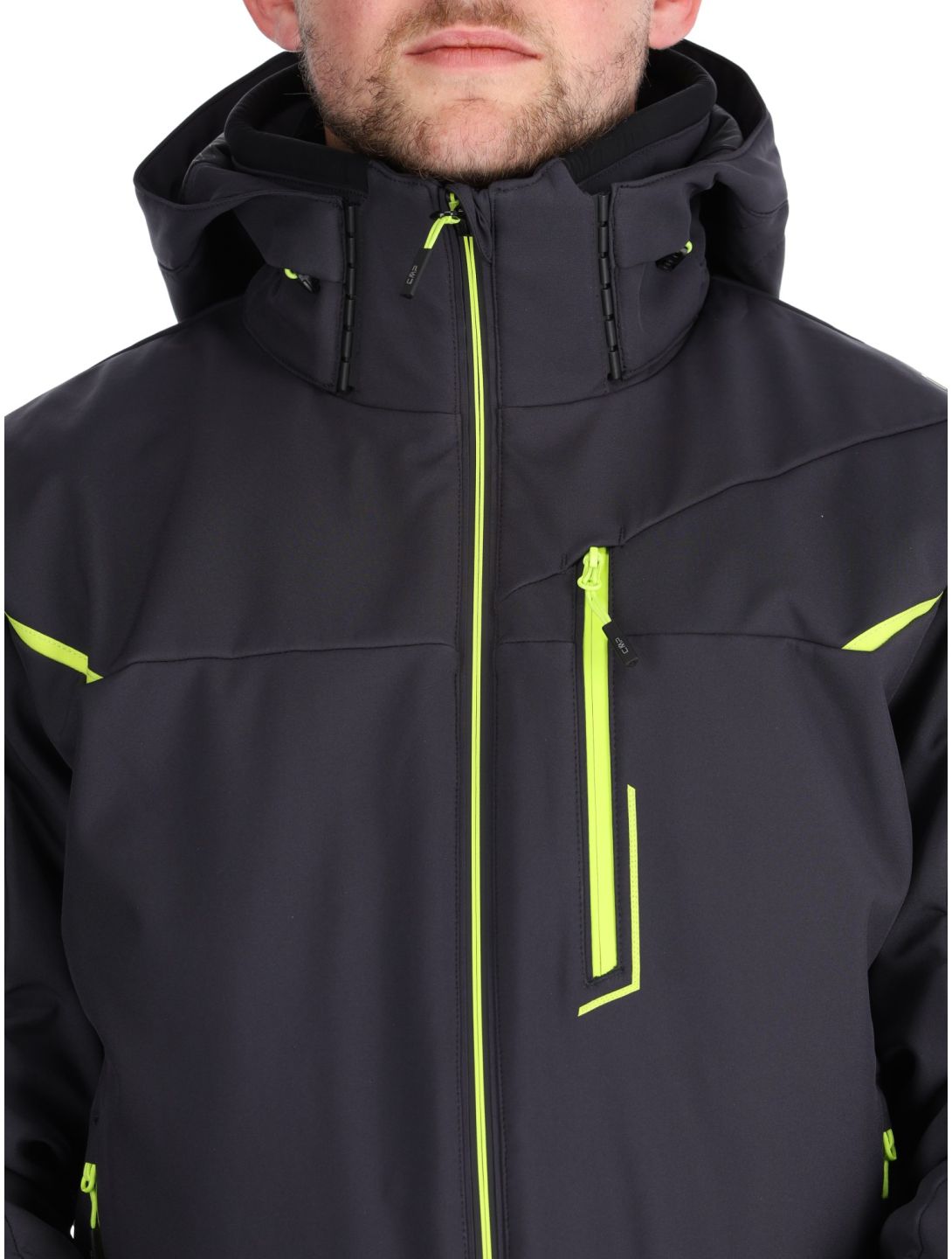 CMP, 33W0897 Softshell Skijacke Herren Anthracite / Acid Yellow grau 