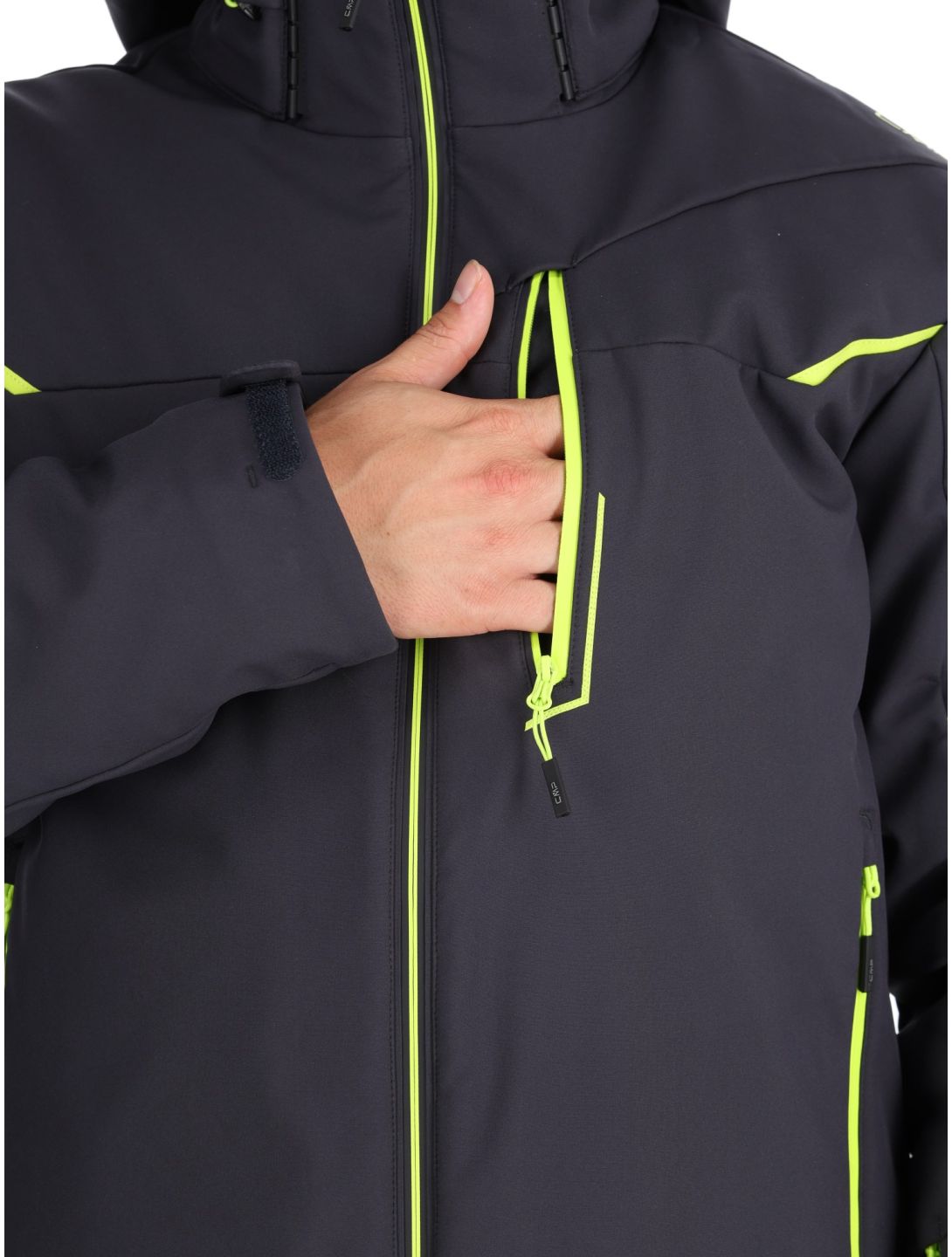 CMP, 33W0897 Softshell Skijacke Herren Anthracite / Acid Yellow grau 