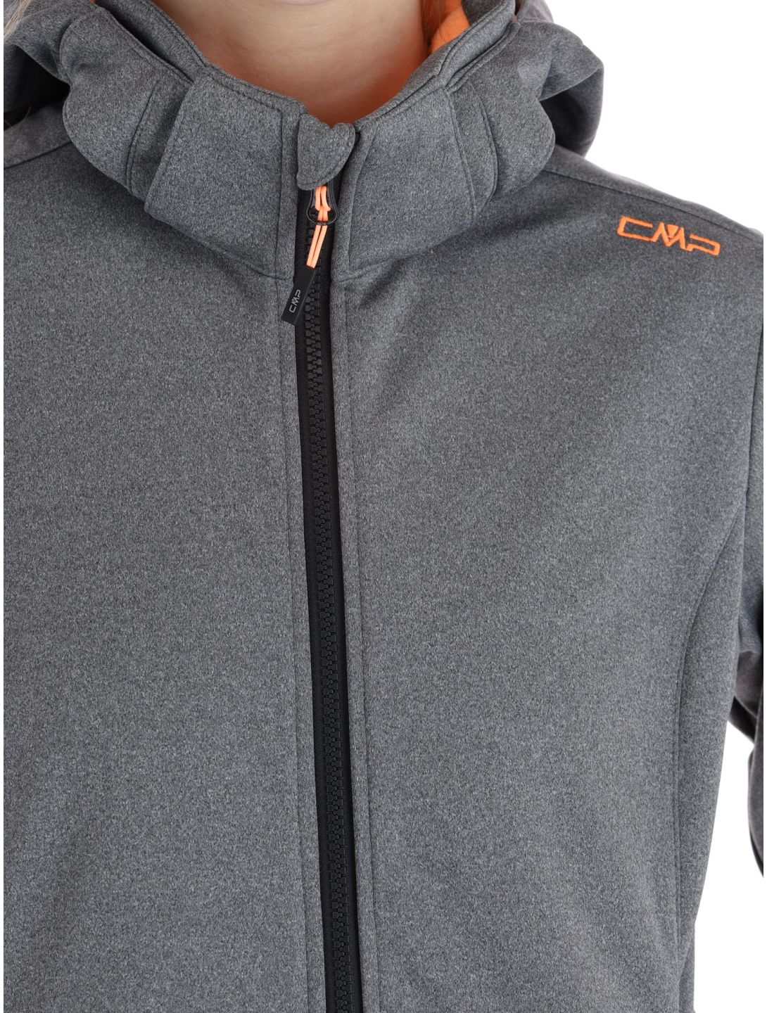 CMP, 39A5006M Softshell Skijacke Damen Black Mel. Melon orange, schwarz 