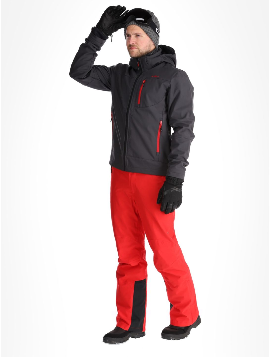 CMP, 3A01787N Softshell Skijacke Herren Anthracite / Black / Chili grau, rot, schwarz 