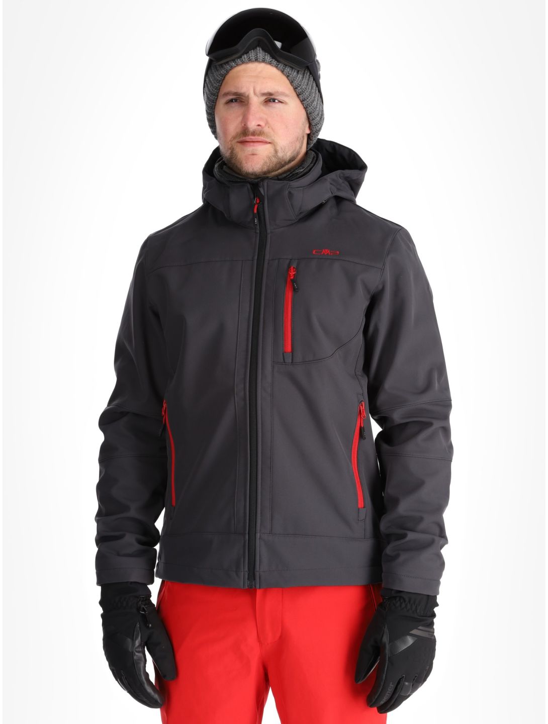 CMP, 3A01787N Softshell Skijacke Herren Anthracite / Black / Chili grau, rot, schwarz 