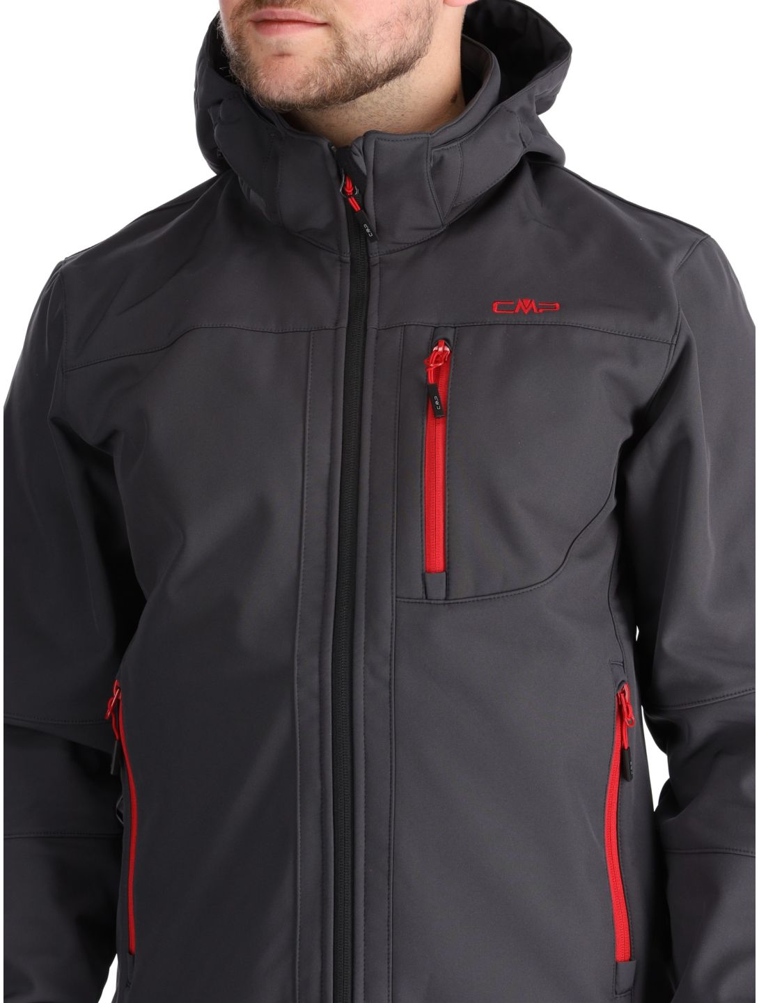 CMP, 3A01787N Softshell Skijacke Herren Anthracite / Black / Chili grau, rot, schwarz 