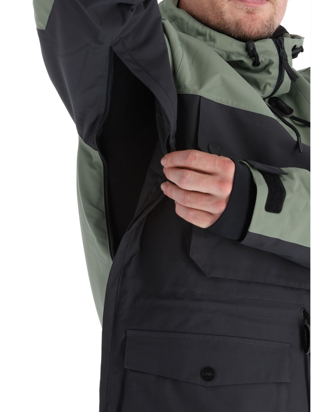 ColourWear, M Essential Winter Anorak Herren Grey Green grün, schwarz 